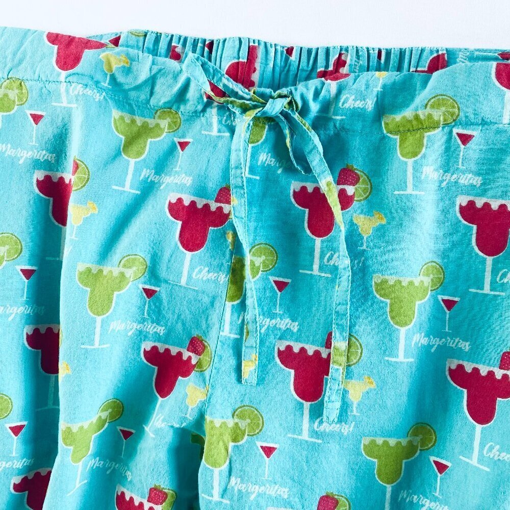 Mahogany Margarita pajama set Medium blue red cotton - Picture 13 of 16